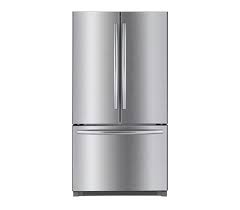 Stainless refrigerator in a bright kitchen